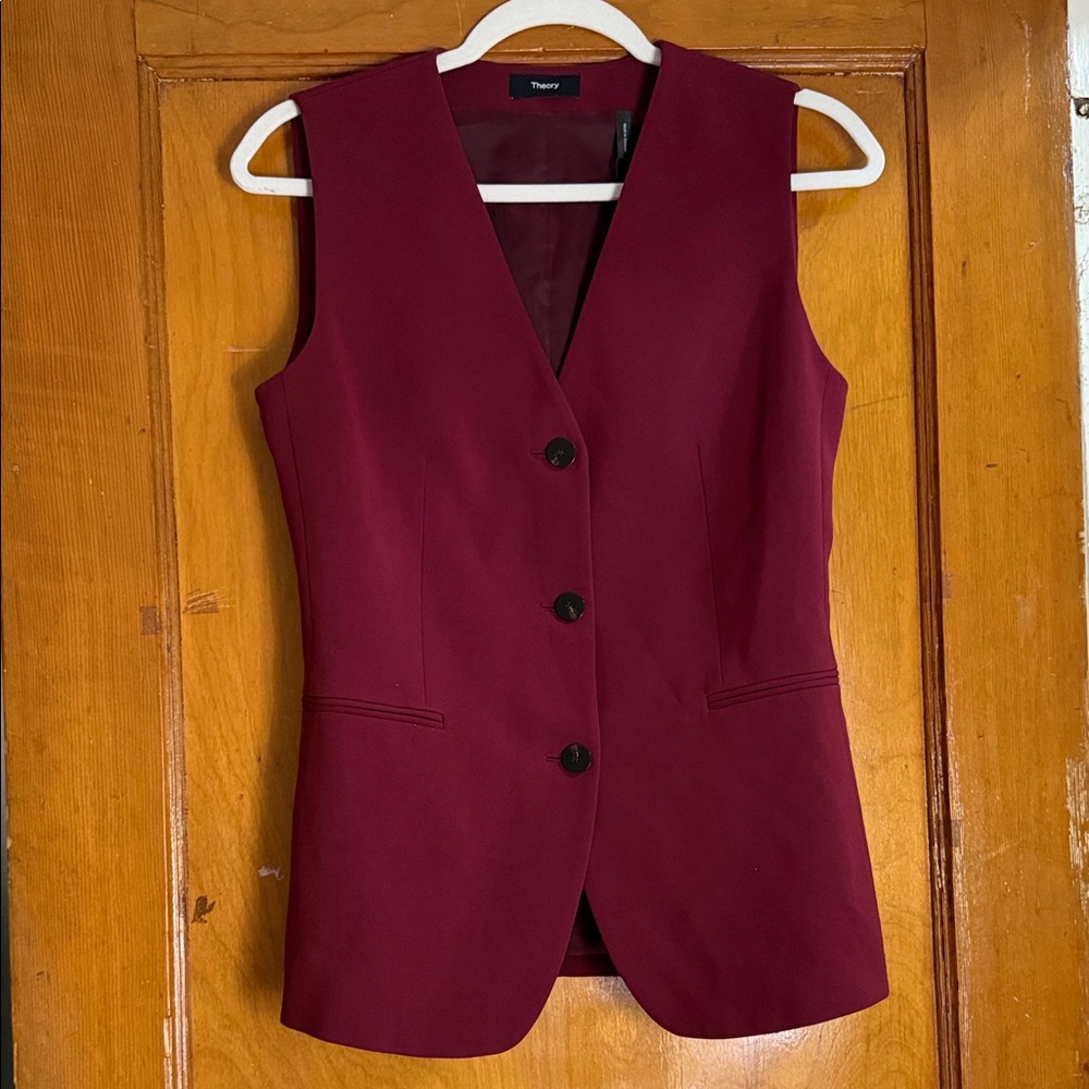 Womens Theory Deep Red Women's Vest